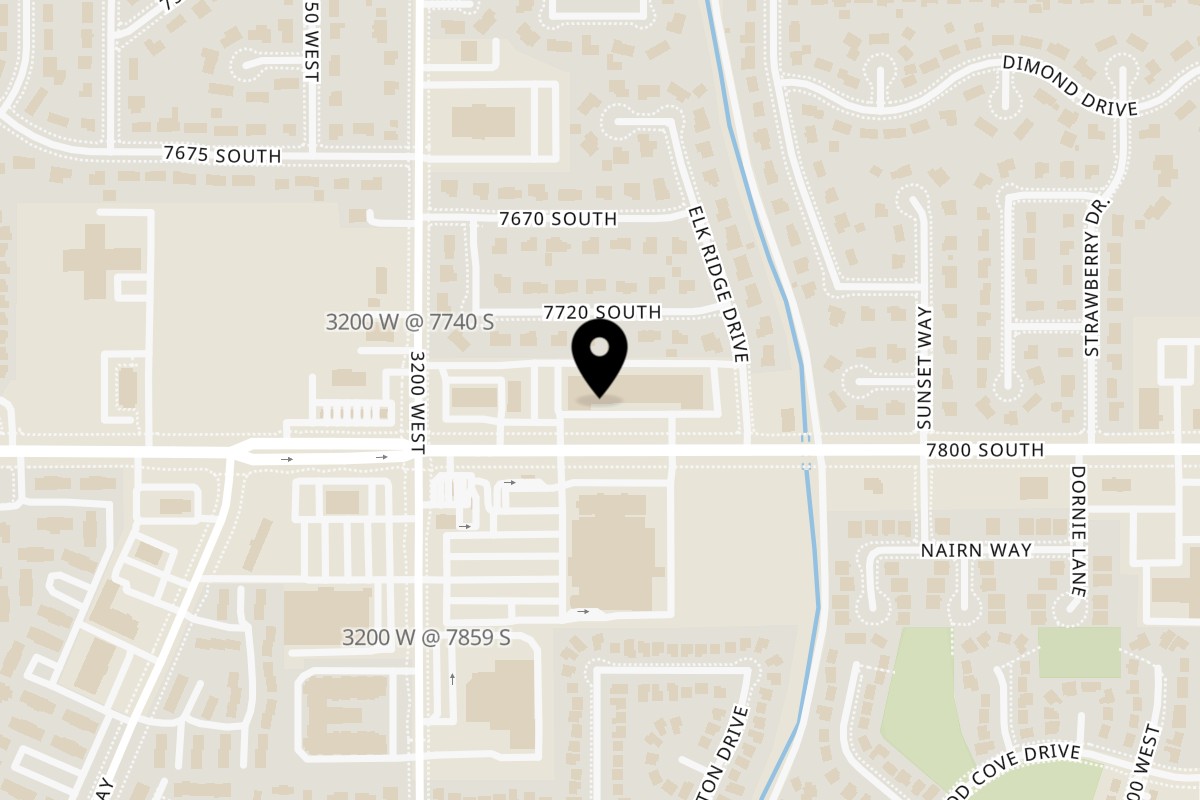 Map showing the location of New Dragon Diner on 3078 West 7800 South #3 in West Jordan